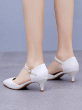 Elegant Kitten Heels Pointed Toe Ankle-Strap Sandals
