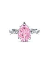 Pear Cut Radiant Zircon Engagement Ring in 925 Sterling Silver