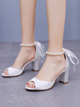 Peep Toe Chunky Buckle Straps Heel Sandals