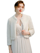 Long Sleeves Faux Fur Wedding Jacket
