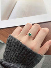 925 Sterling Silver Round Emerald Ring