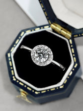 925 Silver Simple Round sparkling Engagement Ring