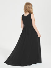 Asymmetrical Junior Bridesmaid Dresses with Scoop Neckline Black