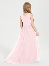 Asymmetrical Junior Bridesmaid Dresses with Scoop Neckline Blushing Pink