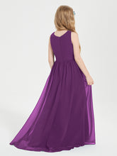 Asymmetrical Junior Bridesmaid Dresses with Scoop Neckline Grape