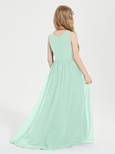Asymmetrical Junior Bridesmaid Dresses with Scoop Neckline Mint Green
