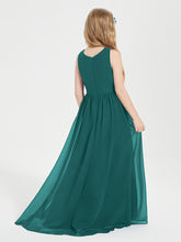 Asymmetrical Junior Bridesmaid Dresses with Scoop Neckline Peacock