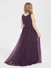 Asymmetrical Junior Bridesmaid Dresses with Scoop Neckline Plum