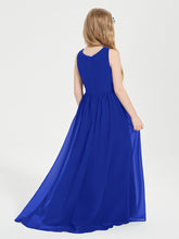 Asymmetrical Junior Bridesmaid Dresses with Scoop Neckline Royal Blue