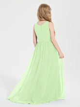 Asymmetrical Junior Bridesmaid Dresses with Scoop Neckline Sage