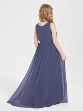 Asymmetrical Junior Bridesmaid Dresses with Scoop Neckline Stormy