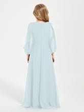 Modest Long Sleeved Junior Bridesmaid Gowns Mist