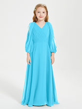 Modest Long Sleeved Junior Bridesmaid Gowns Pool