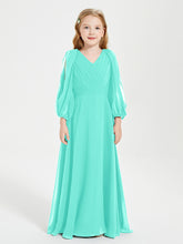 Modest Long Sleeved Junior Bridesmaid Gowns Spa