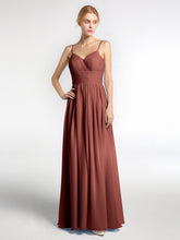 Chiffon Spaghetti Strap Maxi Dresses Terracotta