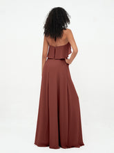Halter Chiffon Max Bridesmaid Dresses with Pockets Terracotta