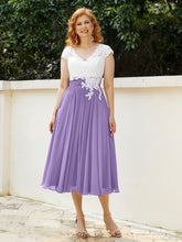 Cap Sleeves Chiffon Dresses with Ivory Bodice Tahiti