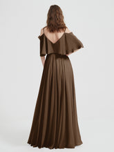 Spaghetti Strap Dresses with Flutter Sleeves Brown