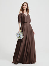 Spaghetti Strap Dresses with Flutter Sleeves Chocolate