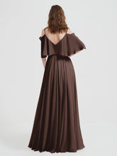 Spaghetti Strap Dresses with Flutter Sleeves Chocolate