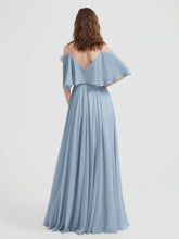 Spaghetti Strap Dresses with Flutter Sleeves Dusty Blue