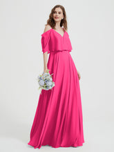 Spaghetti Strap Dresses with Flutter Sleeves Fuchsia