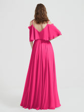 Spaghetti Strap Dresses with Flutter Sleeves Fuchsia