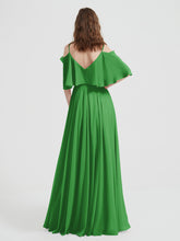 Spaghetti Strap Dresses with Flutter Sleeves Green