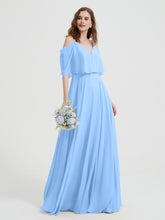 Spaghetti Strap Dresses with Flutter Sleeves Sky Blue