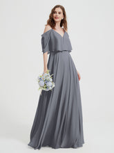 Spaghetti Strap Dresses with Flutter Sleeves Steel Grey