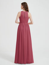 Simple Chiffon Bridesmaid Dress with Slit Cinnamon Rose