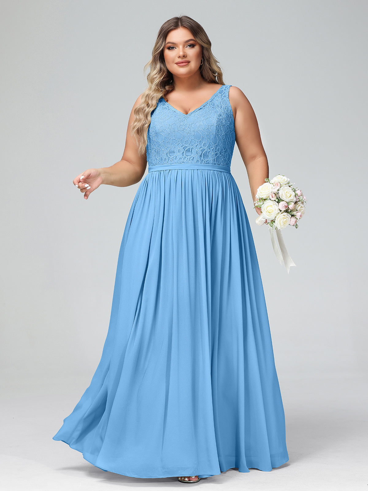 Light blue outlet plus size gown