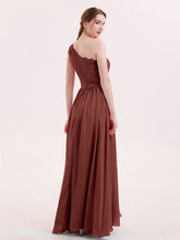 One Shoulder Dresses with Lace Bodice Terracotta