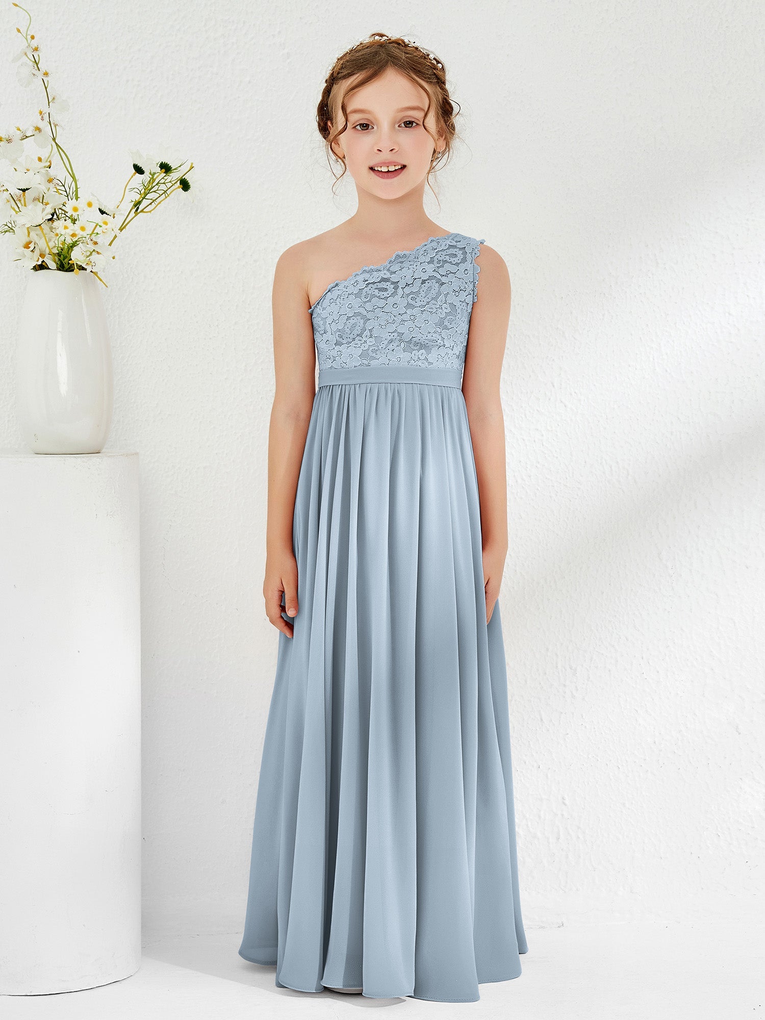 Bride Kids Grey Bridesmaid Dresses Sea Glass Bridesmaid Dress Chiffon Size  Small Birdy Grey Kiara Junior