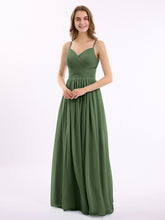 Spaghetti Strap Maxi Dress with Sweetheart Olive Green