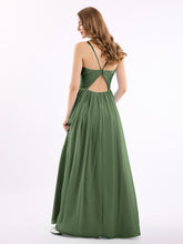 Spaghetti Strap Maxi Dress with Sweetheart Olive Green