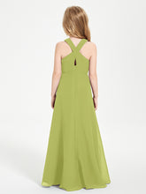 Grecian Neckline Long Dresses for Junior Bridesmaids Clover