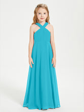 Grecian Neckline Long Dresses for Junior Bridesmaids Jade