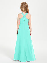 Grecian Neckline Long Dresses for Junior Bridesmaids Spa