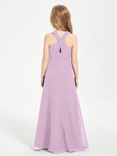 Grecian Neckline Long Dresses for Junior Bridesmaids Wisteria