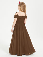 Off-the-Shoulder Dresses for Stylish Junior Bridesmaids Brown