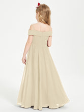 Off-the-Shoulder Dresses for Stylish Junior Bridesmaids Champagne