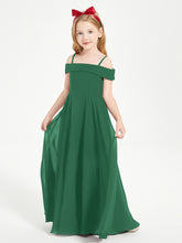 Off-the-Shoulder Dresses for Stylish Junior Bridesmaids Dark Green