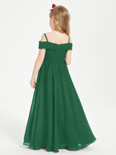 Off-the-Shoulder Dresses for Stylish Junior Bridesmaids Dark Green