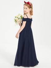 Off-the-Shoulder Dresses for Stylish Junior Bridesmaids Dark Navy