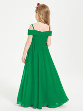 Off-the-Shoulder Dresses for Stylish Junior Bridesmaids Emerald