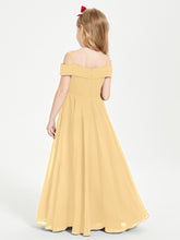 Off-the-Shoulder Dresses for Stylish Junior Bridesmaids Gold