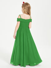 Off-the-Shoulder Dresses for Stylish Junior Bridesmaids Green