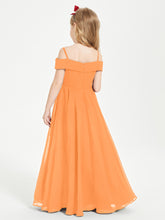 Off-the-Shoulder Dresses for Stylish Junior Bridesmaids Orange