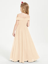 Off-the-Shoulder Dresses for Stylish Junior Bridesmaids Peach